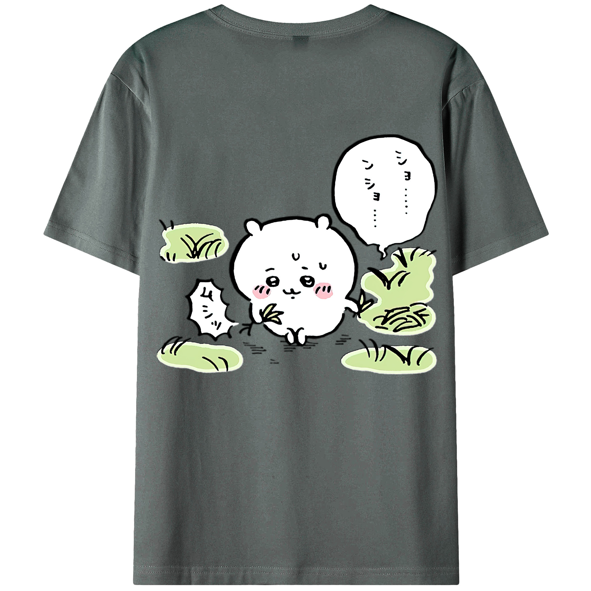 （画像用） ちいかわ ちいかわ Chii-kawa chiikawa 綿100％ メンズ半袖Tシャツ（バックプリント） 通気性